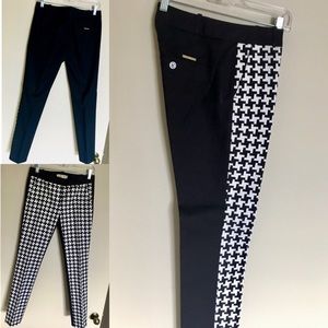 Michael Kors Straight-Leg Houndstooth Pants